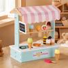 Wooden Pretend Ice Cream Shop Toy Freestanding Play Counter with Display Areas
