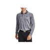Under Armour Logo Print Square Neck Long Sleeve Polo Shirt Herren Polohemden Grau 1361610-035
