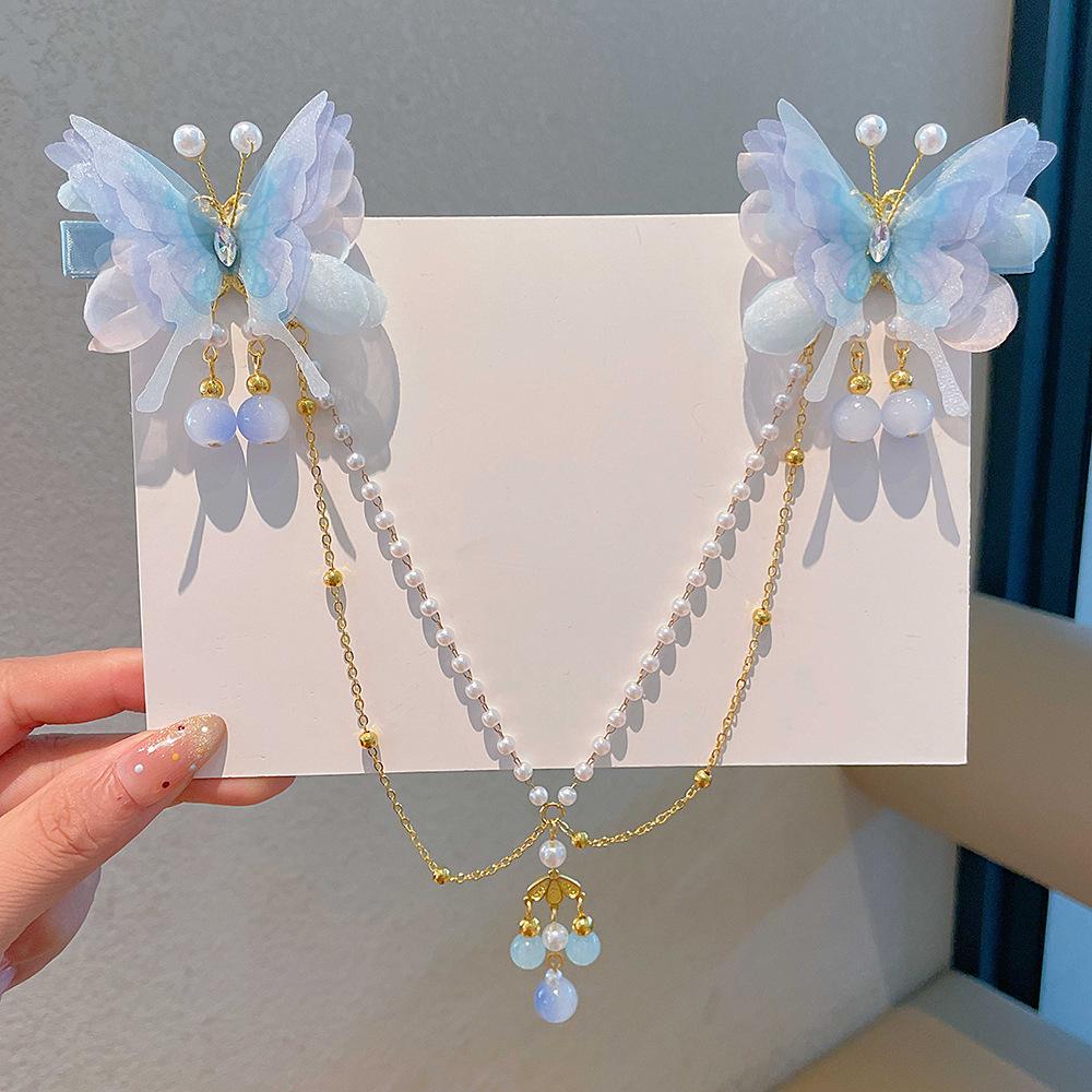 Mädchen Hanfu Kopfschmuck mit Quaste Haarnadel & Bindi – Antiker Chinesischer Prinzessinnenstil