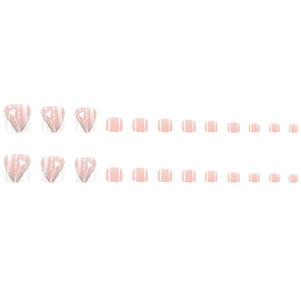 Faux Fingernails False Toe Nails Square Head Foot Nail Tips Detachable Fake Toenails  Women