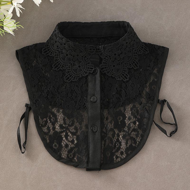New Fake Collar Shirt Women White Lapel Ruffles Stand False Collar Woman Girls Detachable Collar Lace Removable Half Shirt