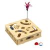 Stable Interactively Wooden Cats Scratching Toy Puzzle Mazes and Bells Ball for Engaging Playing and Natural Claws Care