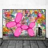 Zabawne Graffiti Obraz na Płótnie Abstrakcyjne Kolorowe Balon Pies Kupa Plakaty Nowoczesny Pop Art Ścienny Druk Obrazy do Dekoracji Domu Bez Ramy