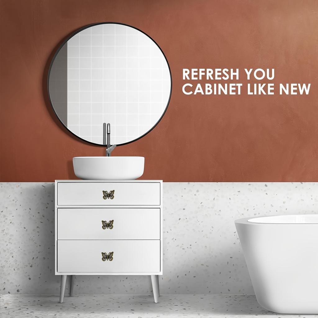 15 Pieces Antique Butterfly Drawer Pulls, Zinc Alloy Dresser Pulls, Wardrobe Jewellery Box Decorative Pulls, Cabinet Knobs