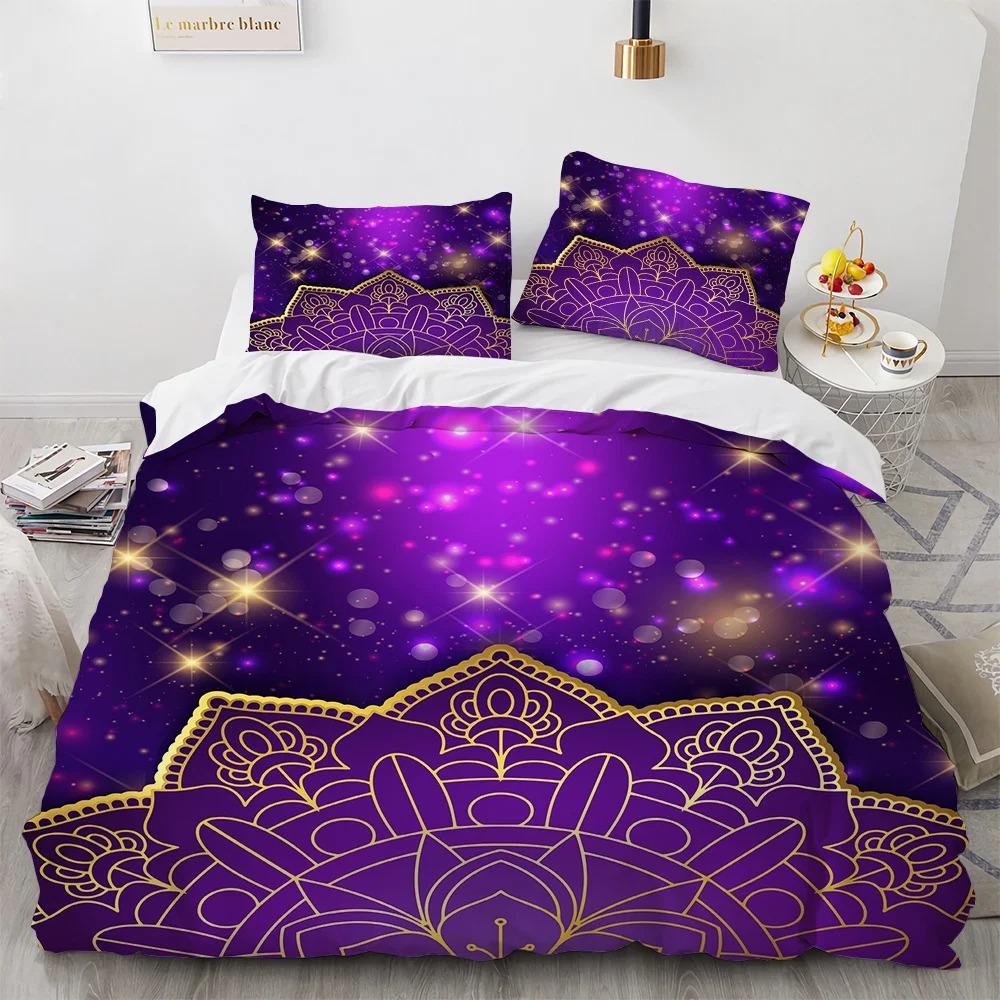 Mandala Duvet Cover Set Boho Style Horse Pattern Chic Polyester Comforter Cover King Twin Size for Teens Adults Boys Bedding Set