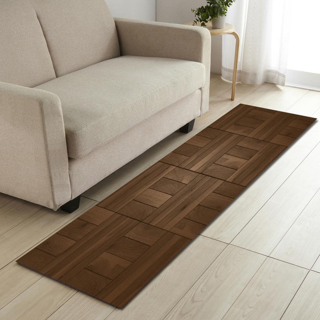 Wood Grain Household Door Mat Kitchen Absorbent Strip Bathroom Non-Slip Floor Mat Living Room Bedroom Carpet