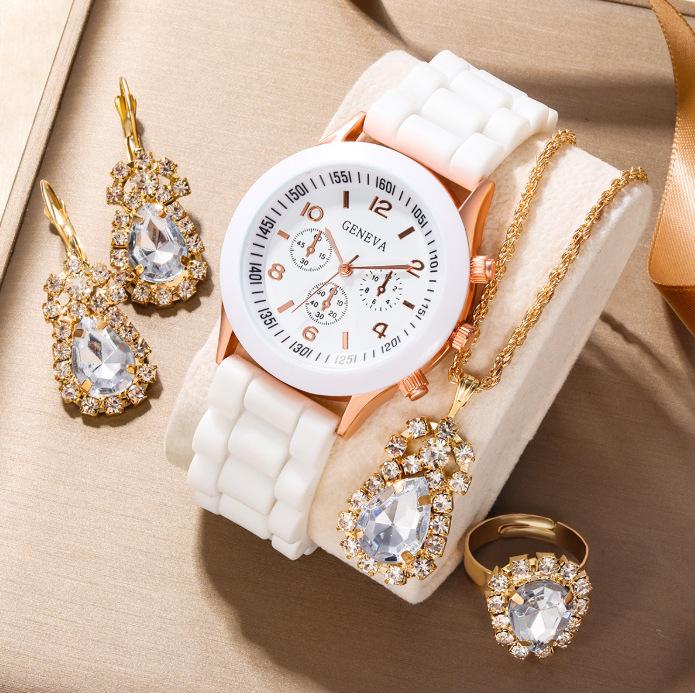 

Fashion Men S Sports Style Silicone Watch Alloy Quartz Watch Cross Jewelry Set large price