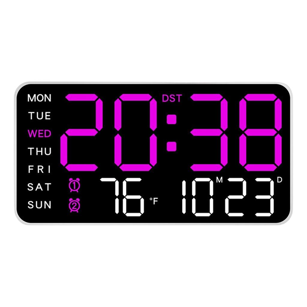 Digital Wall Clock, LED Alarm Clock, Large Digital Display, Date, Temperature, Daylight Saving Time, Modern Desktop Decoration Design