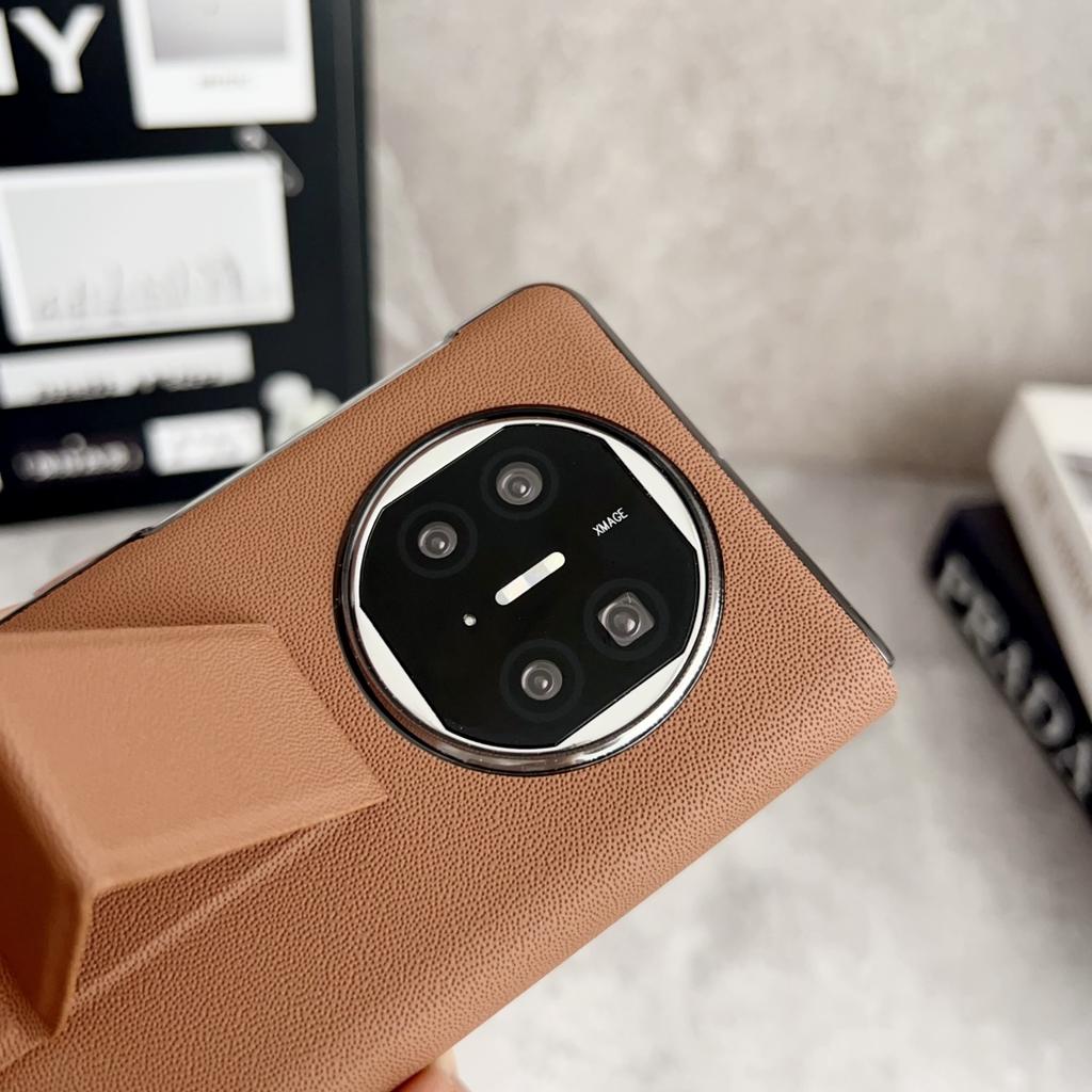 For Huawei Mate X6 X5 X3 Case Vegan Leather Case Leather Band Stand Strap Wriststrap Finger Grip Flip Cover