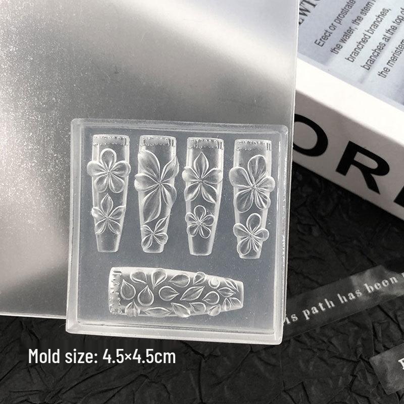 3D Embossed Lily Flower Nail Art Stencil - Easy Demold, High Transparency High Transparency Five-Petal Flower Mold
