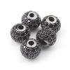 4mm Fashion Metal Brass Micro Pave Crystal CZ Round Space Beads for Jewelry Making Bracelet 3pcs/lot