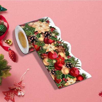 Christmas Bulletin Board Sticker, Self Adhesion Sticker Border Trim Label for Lights