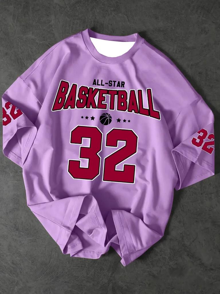 Men's Sports Jersey Basketball Graphic Short Sleeve T-Shirt Summer Graphic Tee Jerseys Plus Size Women's Sport T-Shirt Tops