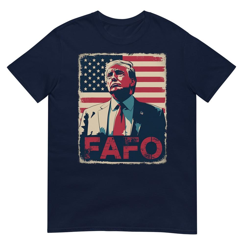 Funny Trump Fafo F Around Find Out Retro Us Flag TShirt S