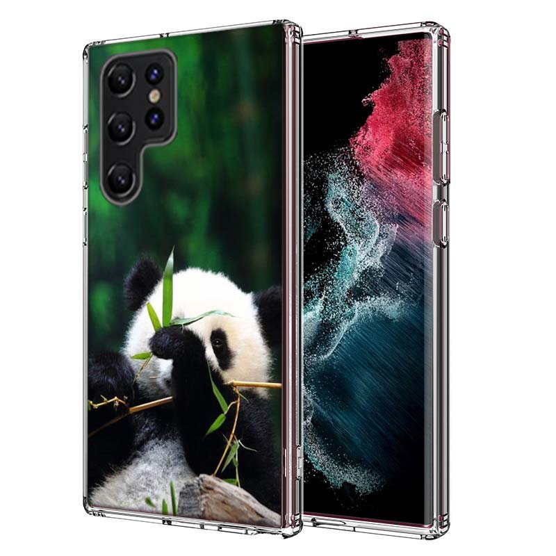 Panda Baby, Giant Panda Family Capa Phone Case For Samsung S26 Ultra S25 Edge Galaxy S23 S21 S20 S24 FE S22 S10 Plus Cover Clear