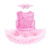 Summer Children Rose Sleeveless Princess Girl Solid Color Cute Princess Dress