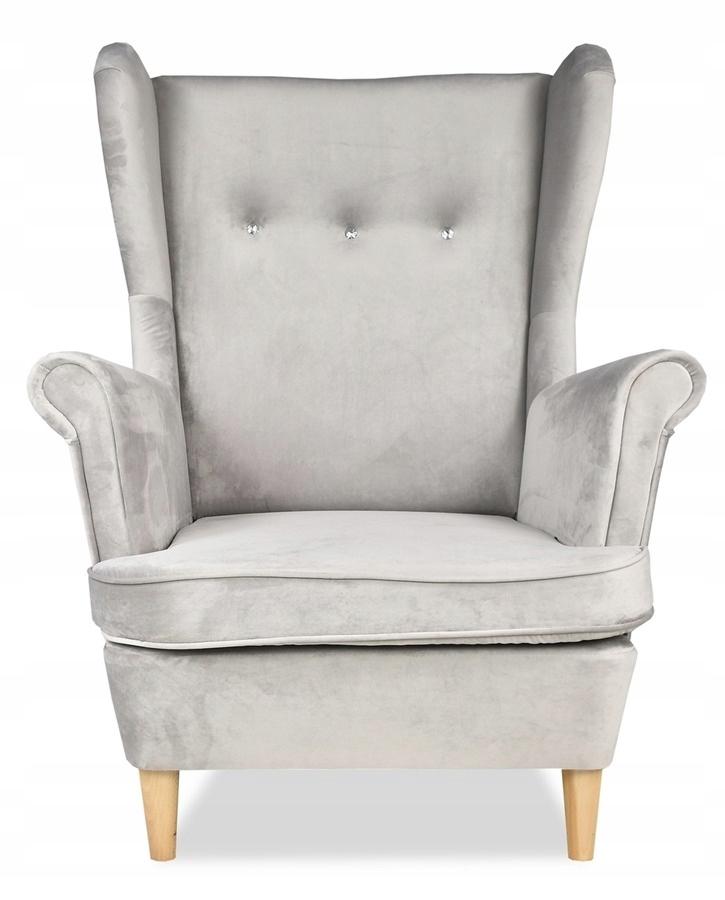 ARI Wing Chair with Footrest, Scandinavian Family Meble Light Gray