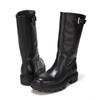 Barbara Chunky Leather 4cm Half Boots Bbg852bk