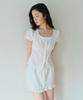 Hombadittingjeu Lace Puff Blouse (White)
