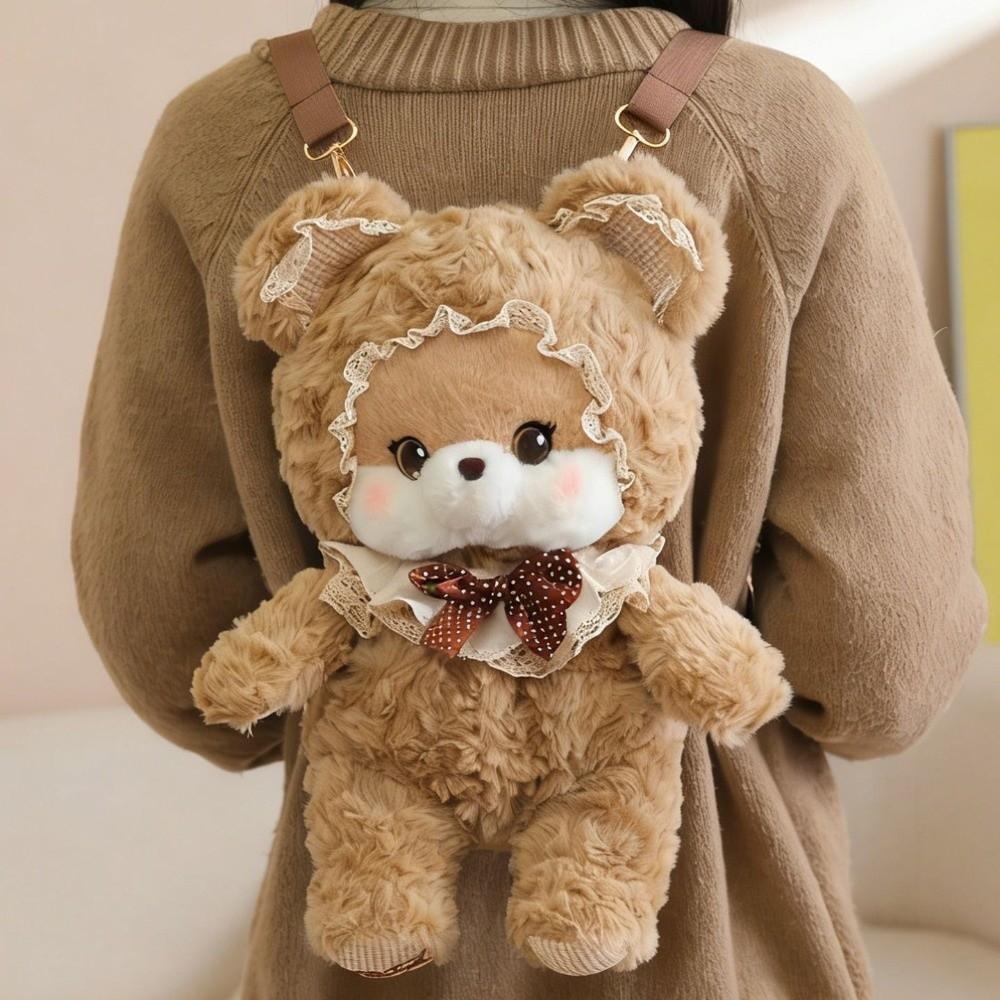 New Soft Plush Animal Plush Backpack Cotton Detachable Strap Plush Doll Backpack Cute Cartoon Shoulder Bag Daypack