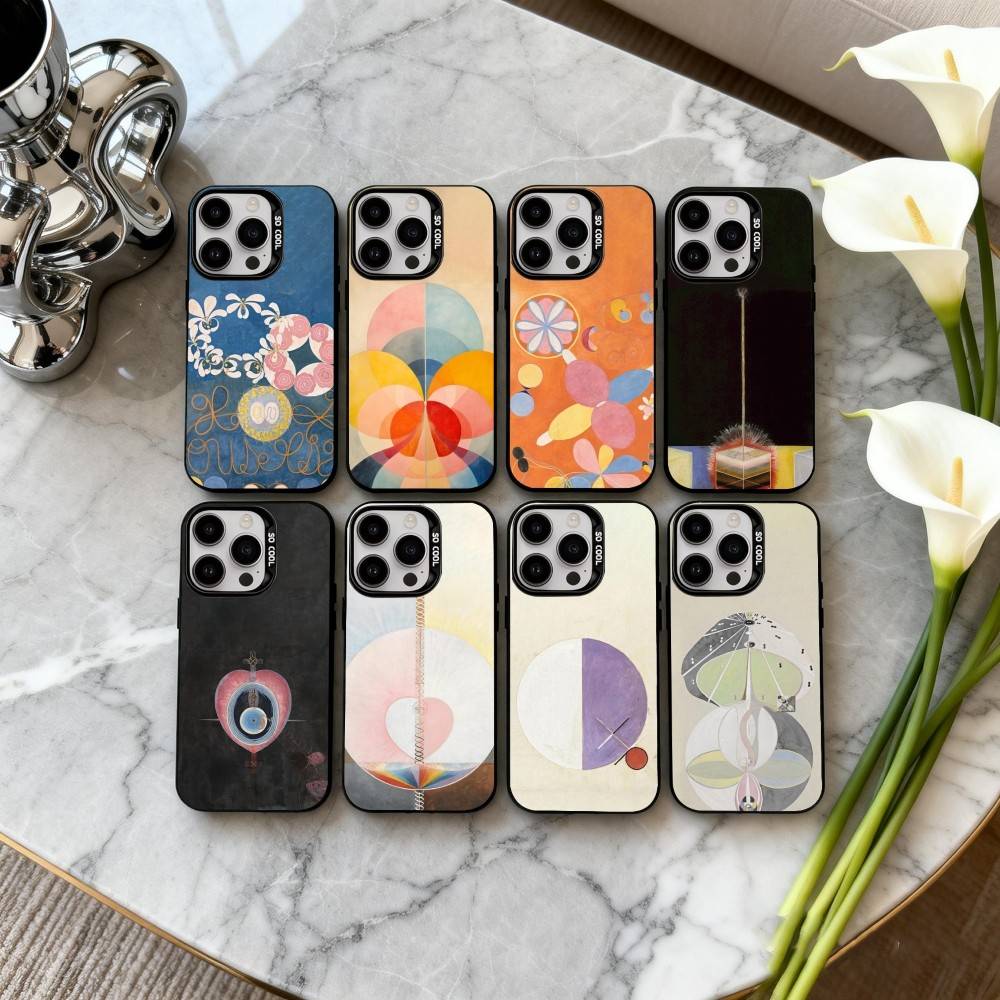 P-Painting H-Hilma A-AF K-Klint Phone Case For iPhone17,16,15,14,13,12,11 Plus,Pro Max Black Candy silver phone case