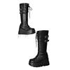 Belt buckle slope heel locomotive boots women's winter new thick-soled large-size muffin punk style high boots