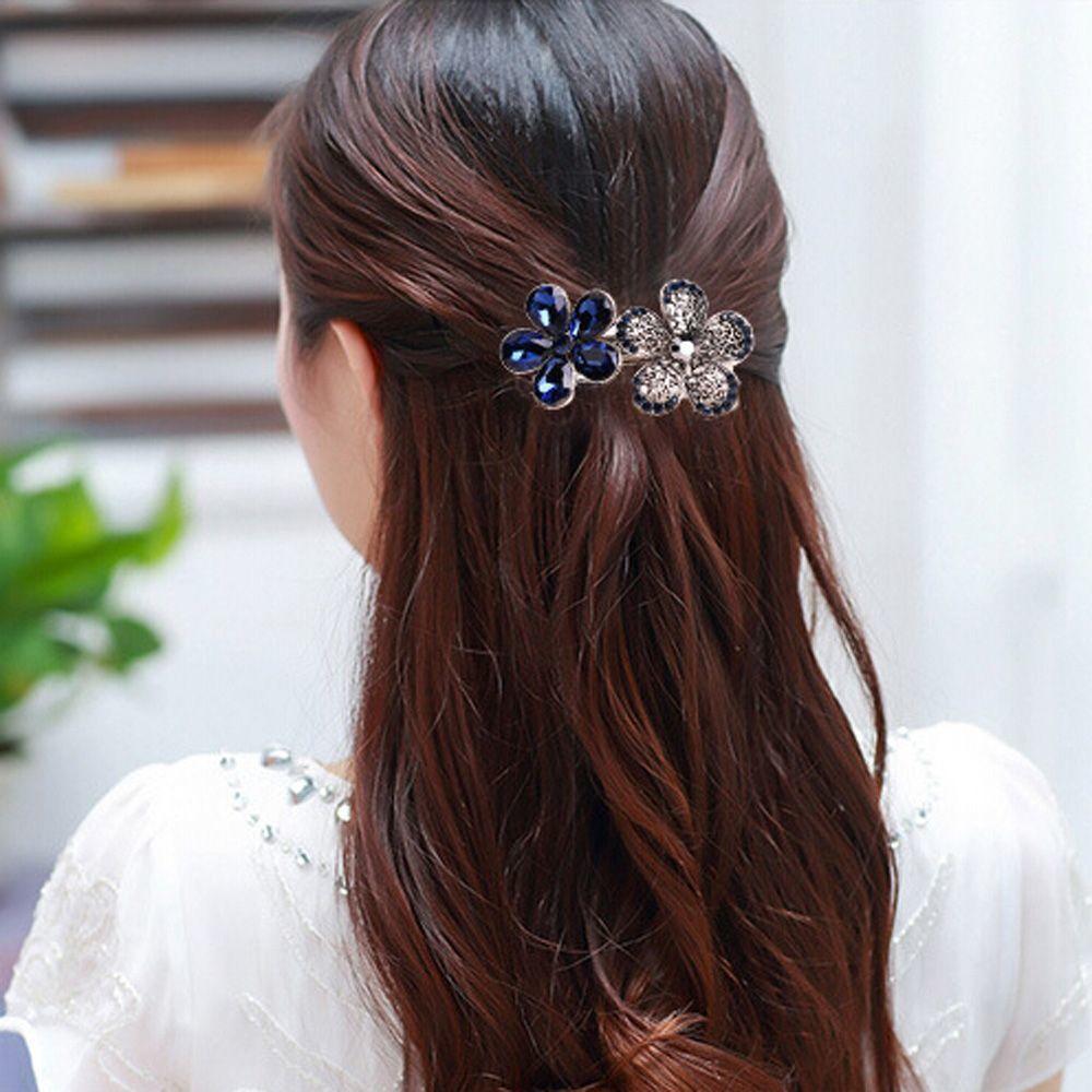 Fashion Women Metal Rhinestone Flowers Hairpin Butterfly Hair Clip Bow Knot Barrette
