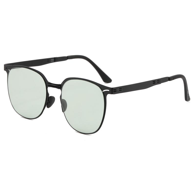 BY8105 Foldable Metal Square Frame Sunglasses for Women Retro Korean Style with European and American Driving Trend