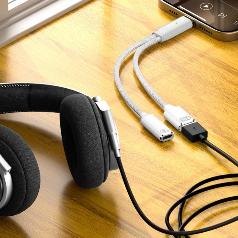 C To USB OTG and Charger Adapter Cable for Type C Devices with Audios Capability Compatible for Phone Tablets Computer