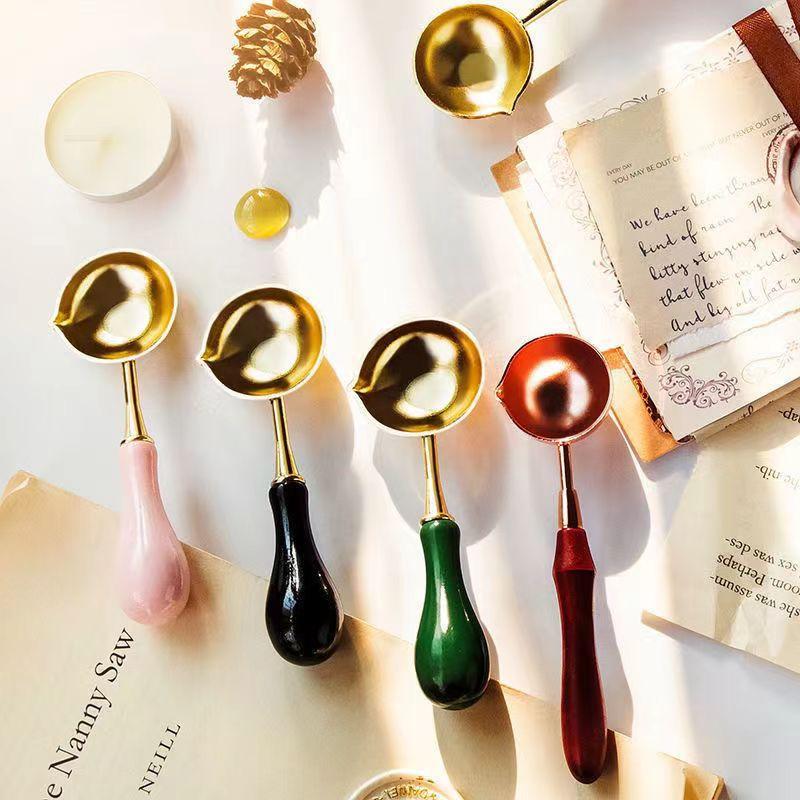 Retro Solid Wood Sealing Wax Burner Sealing Wax Melting Pot Wax Seal Holder Spoon Wax Heater Furnace Stove DIY Craft Supplies