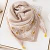 106x65cm Necklace Gift Silk Scarf Elegant Painted Pattern Versatile Neck Scarf Luxury Magnetic Closure French Style Multi-Color