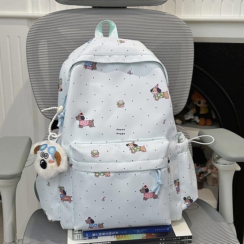 Schoolbag Cute Cartoon Dog Schoolbag Girls Junior High School Sweet Girl High Value Lightweight Backpack Casual Versatile Student Backpack Female