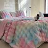 Bubble Plüsch Doppelseitige Decke - Superweicher Dicker Fleece Überwurf für Studentenwohnheim Büro Nickerchen Sofabezug Bett & Wohnzimmer Wärme