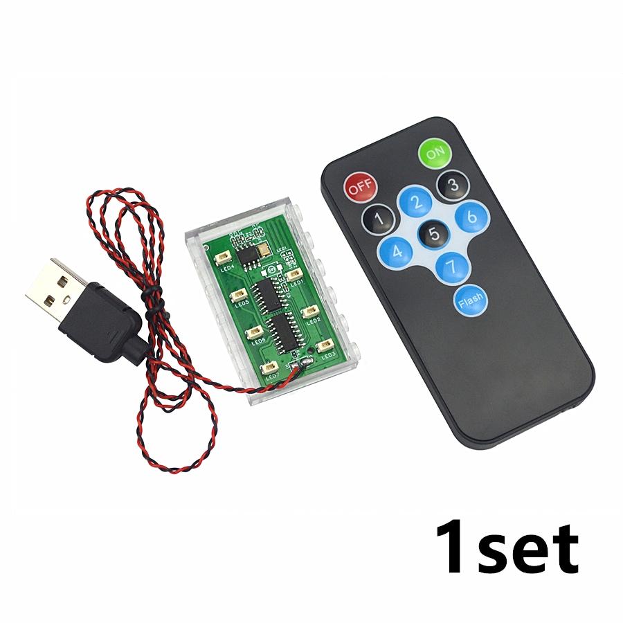 Remote Control Stage Lighting MOC Led Searchlight Light USB Powered  Multifunctional Lamp DIY Spotlight Building Block Toys