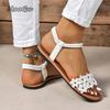 Bohemian Flower Flat Sandals for Women Summer 2025 Lightweight Comfort Beach Shoes Woman Sandalias Mujer Sandale Femme