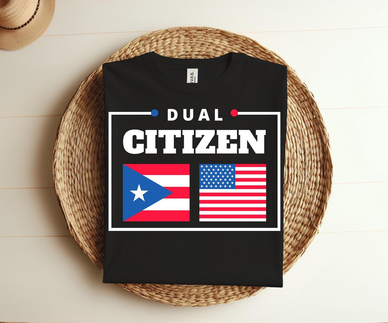 Puerto Rico Dual Citizen American USA Flag Gift T-Shirt, Puerto Rican Raised Roots, Dad Mom Unique Patriotic Present, Heritage Love TShirt, 150