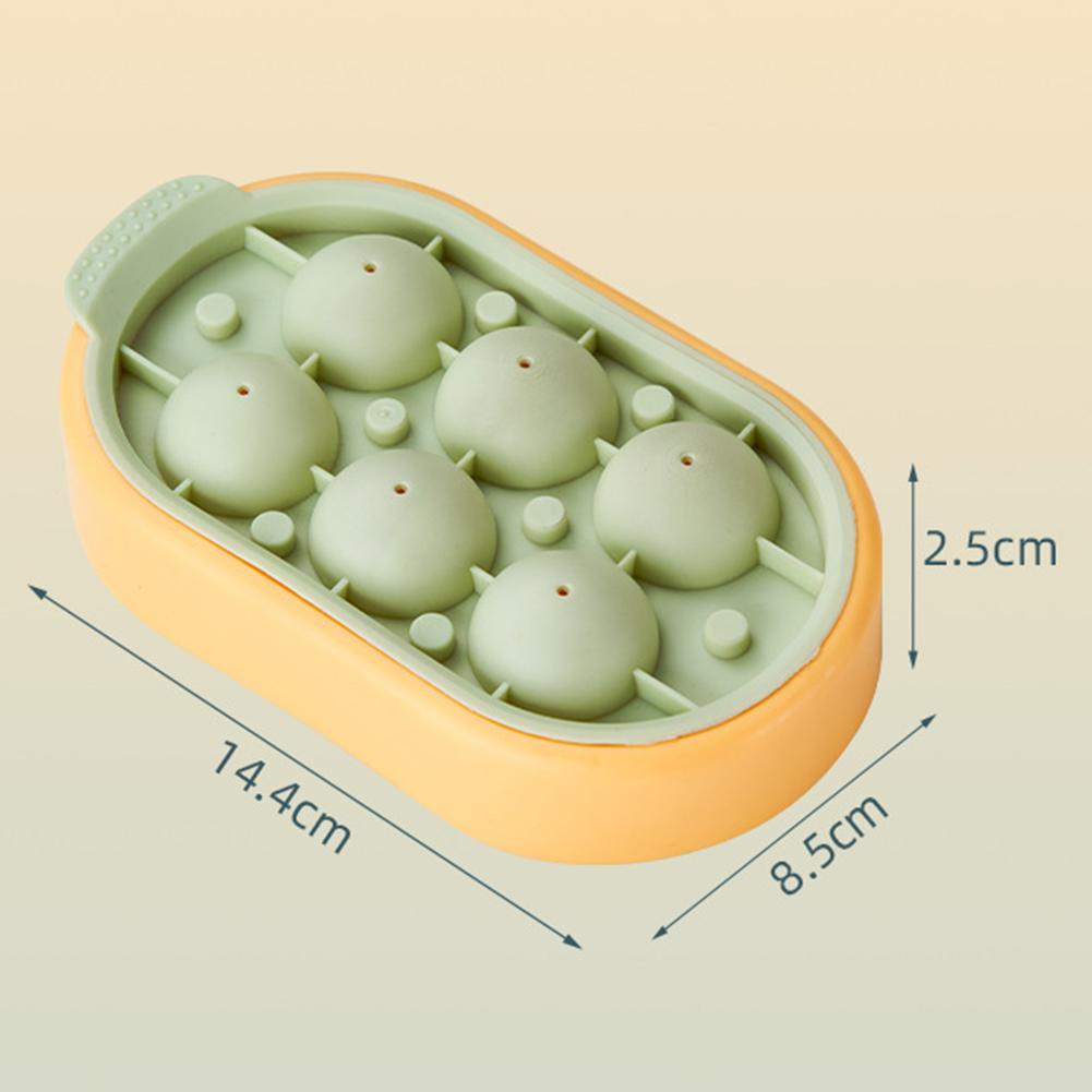 6 Cavity Whiskey Ice-Cube Mold Large-Sphere Ice Ball Maker With Lid For Summer