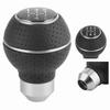 5 Speed Gear Shift Knob Stick Aluminium Alloy and Leather Manual Automobiles AccessoryBlack