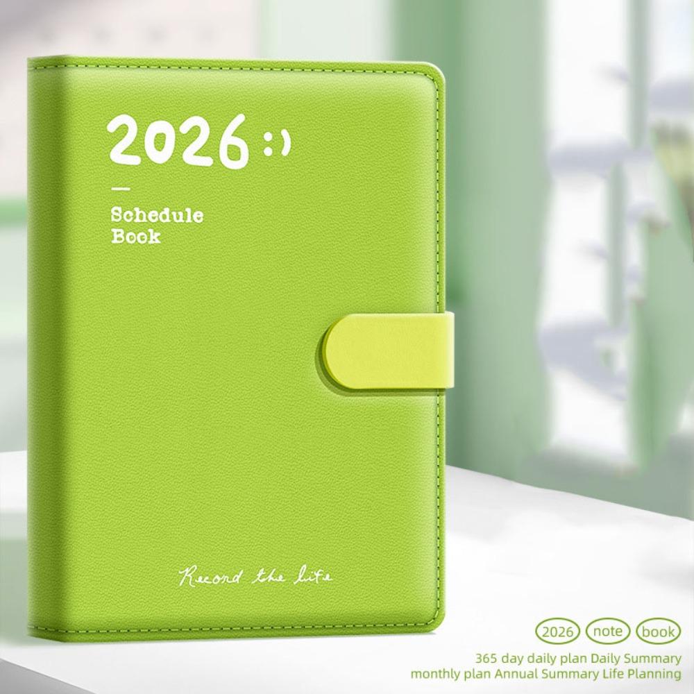 Portable A5 2026 Schedule Book To Do List Planner Reminder Agenda Book Textured PU Daily Planner Office Supplies