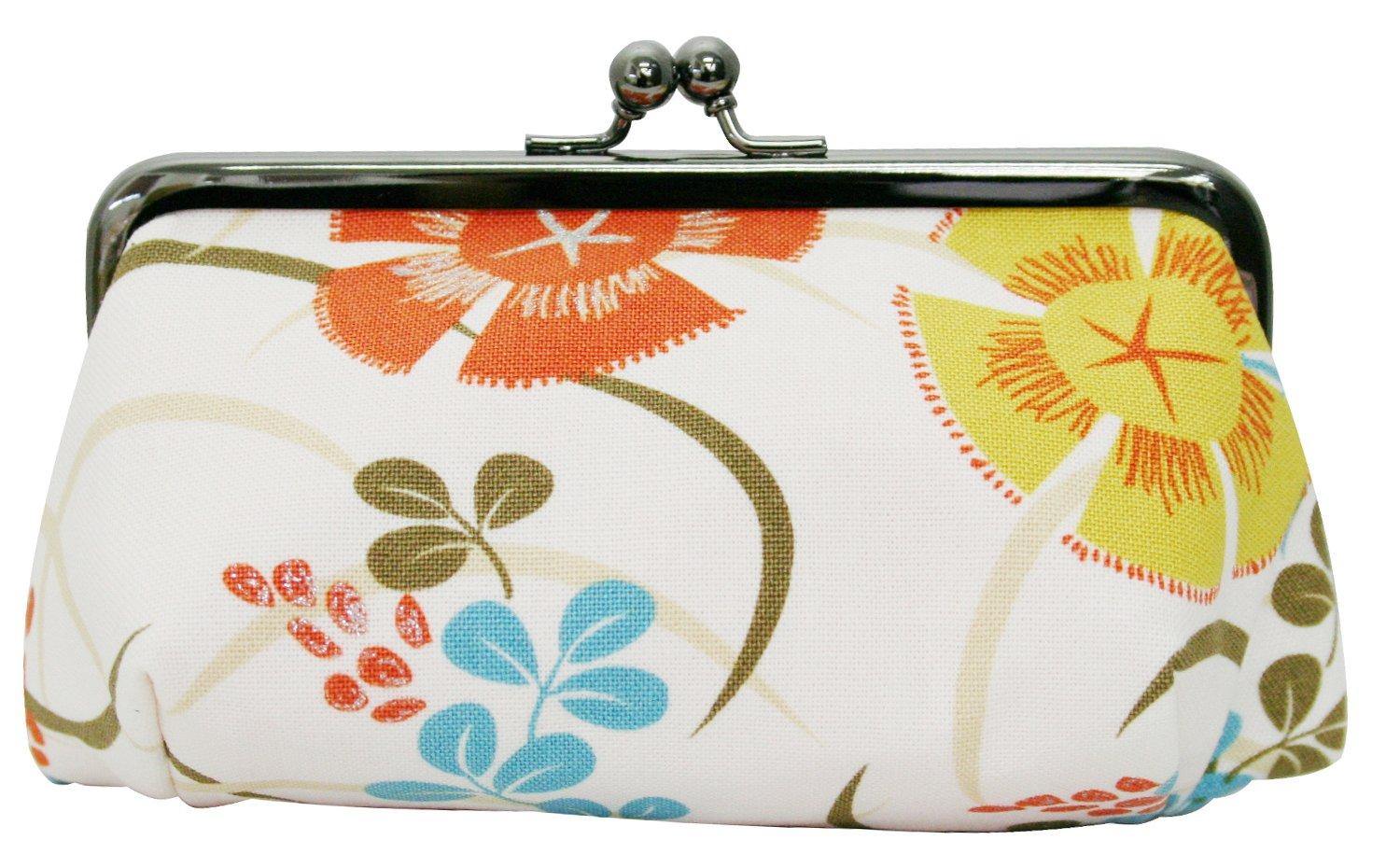 

Kyosuke Made in Japan Cosmetic Clasp Arabesque Dot Orange Pouch, Canvas, 8x15.5x12cm, Dianthus, Yellow,