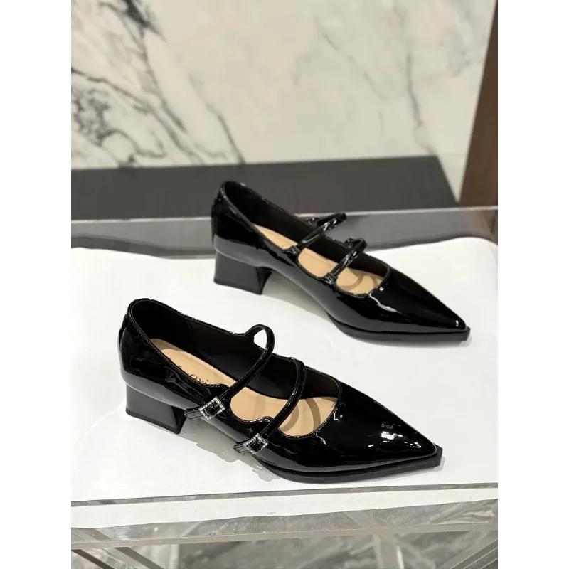Shallow Mouth Shoes Woman High Heels Pointed Toe Female Footwear Casual Pumps New Summer Cute Boat Fashion Comfort Simple Englis