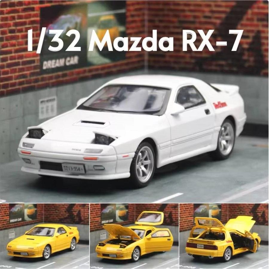 Initial D JDM Mazda RX-7 FC3S Supercar Simulation Diecast & Toy Vehicles Sounds & Light Pull Back Car 1:32 Alloy Model