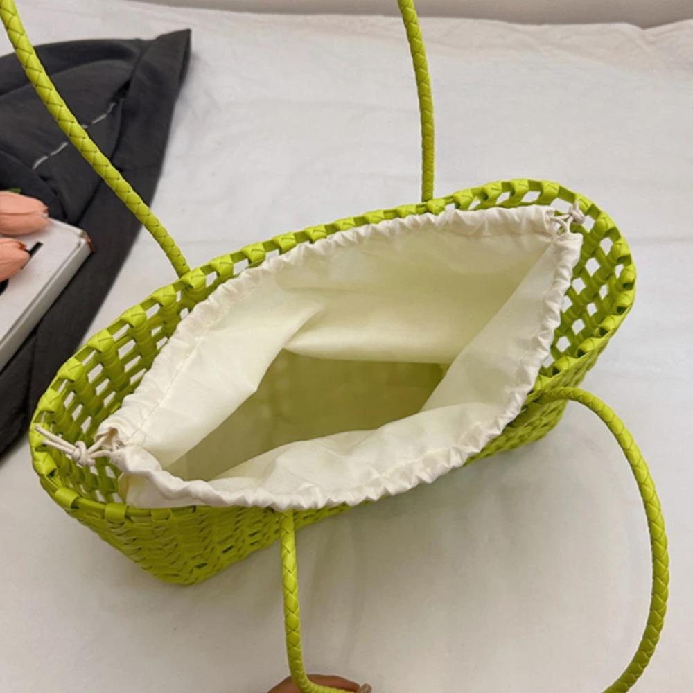 Gemüsekorb Damen Strohtaschen Damen Sommer Strandtasche Dame Reisetaschen Designer Handtasche Handgefertigt Gewebte Rattantüte Schulter
