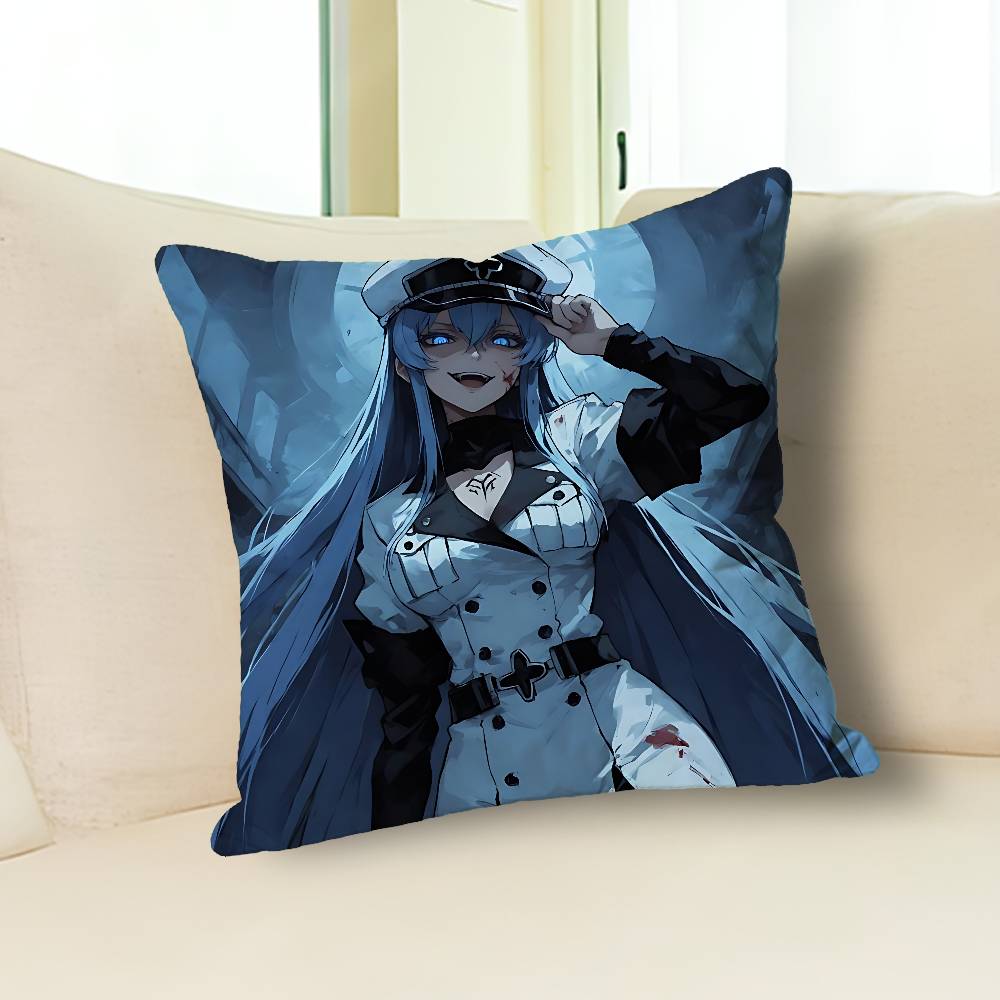 Cool E-Esdeath Kill Anime Berühmtheit Merchandise All-Match Bedruckter Kissenbezug Sofa Auto Büro Zimmer Dekoration Schutz
