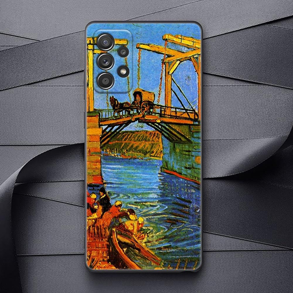 Capa para Samsung Galaxy A32 A33 A31 A23 A22 A21S A13 A12 A11 A02 A01 Capa Van Gogh Café Terraço Noite Estrelada Girassol Pintura