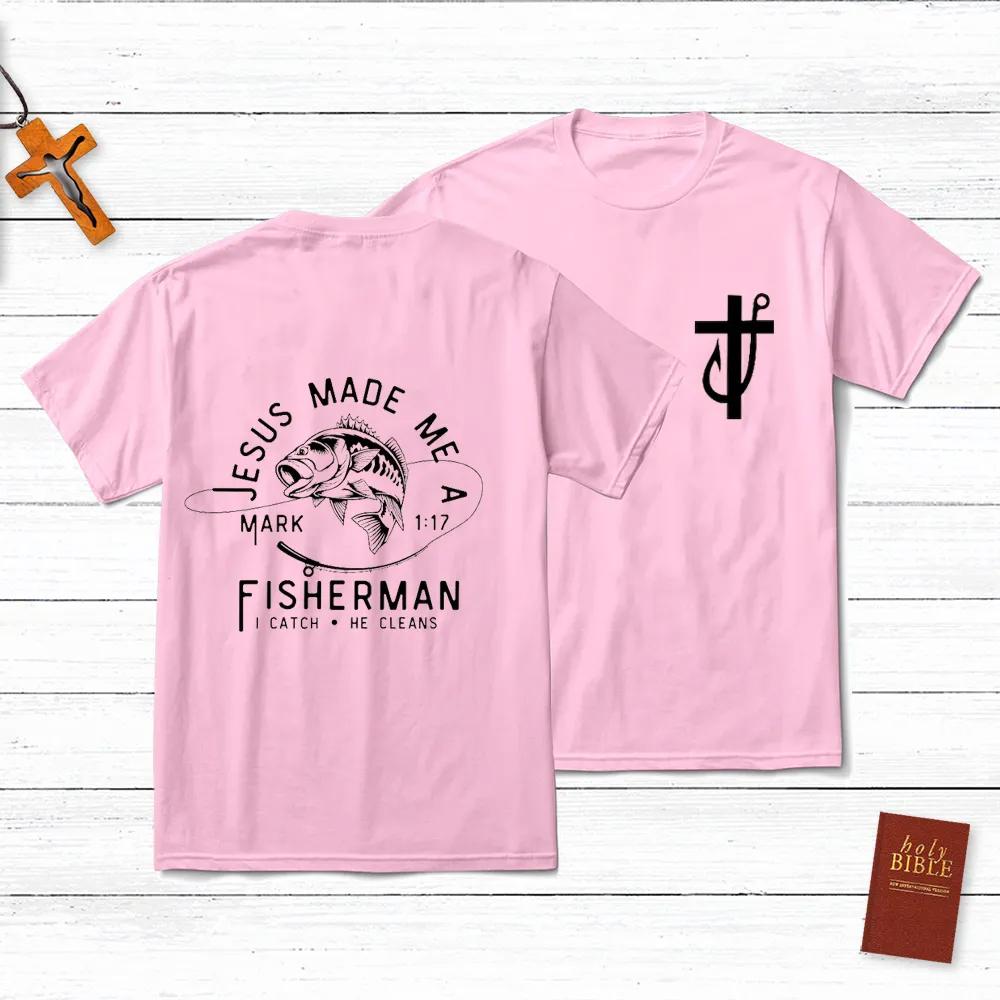 2026 Summer New Jesus Made Me A Fisherman Men's T-shirt, High-quality and Fashionable Round-neck Printed for Both Men and Women