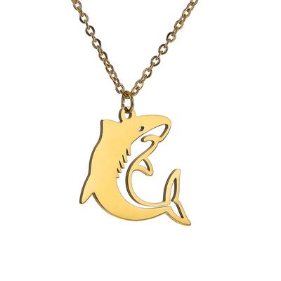 Cute Stainless Steel Dolphin Necklace Pendant Sea Animal Charms Ocean Beach Summer Jewelry for Women Dolphin Pendant Necklace