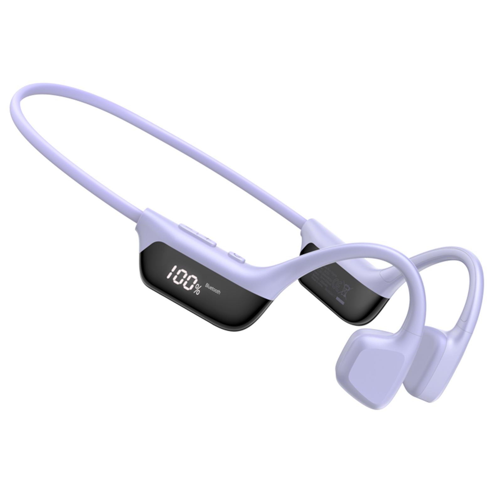 

DOOGEE Bone Conduction Headphones, IP67 Waterproof Open Ear Headphones with LED Power Display, 10H Bluetooth 6.0 Sports Running Headphones фіолетовий