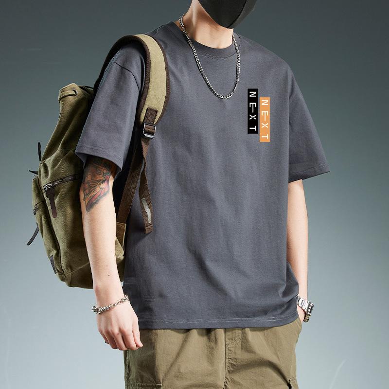 T-shirt Men's Summer Trendy Printed Round Neck Shirt Cotton Short Sleeved Loose Trendy Breathable T-shirts