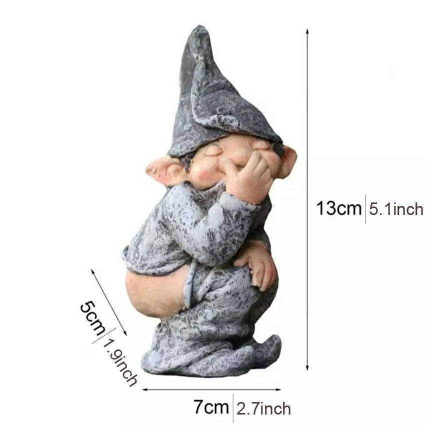

13cm/5.1Inch Funny Pooping Gnome Statue Naughty Resin Naked Miniature Dwarf Figurine Home Garden Lawn Decor